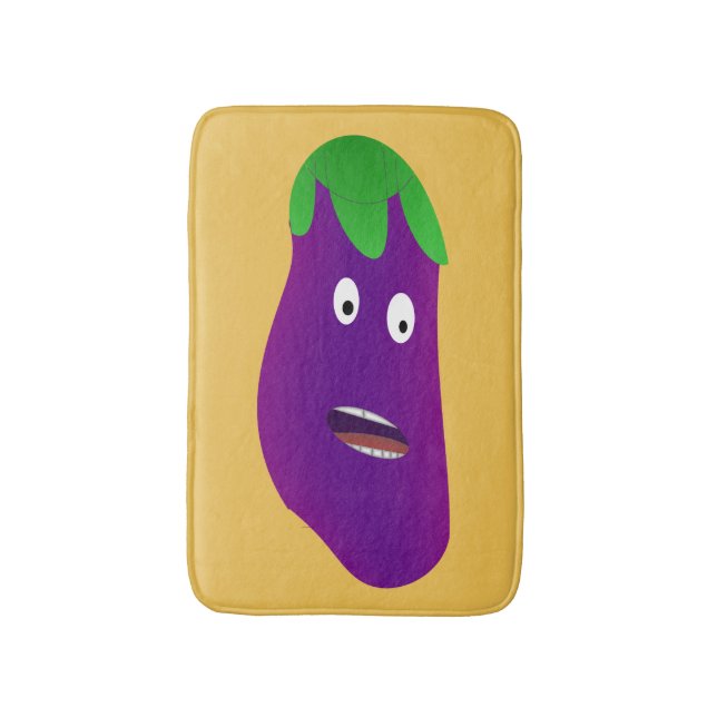 Surprised Eggplant by Kenneth Yoncich Bath Mat (Front Vertical)