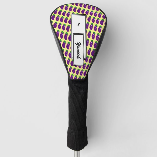 Surprised Eggplant by Kenneth Yoncich Golf Head Cover (Front)