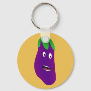 Surprised Eggplant by Kenneth Yoncich Key Ring