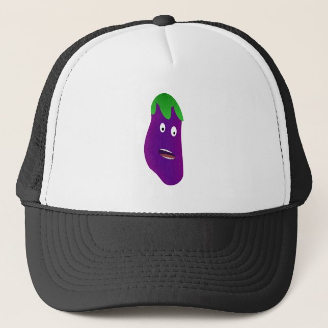 Surprised Eggplant by Kenneth Yoncich Trucker Hat (Front)
