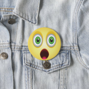 Surprised Emoji Face 7.5 Cm Round Badge