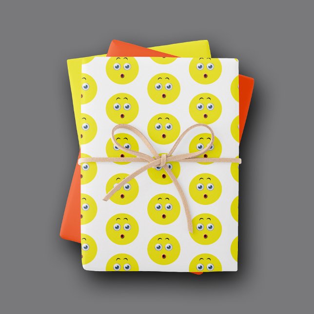 Surprised Emoji Pattern Wrapping Paper Sheet (Creator Uploaded)