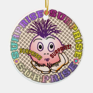 Surprised Face  Ceramic Tree Decoration