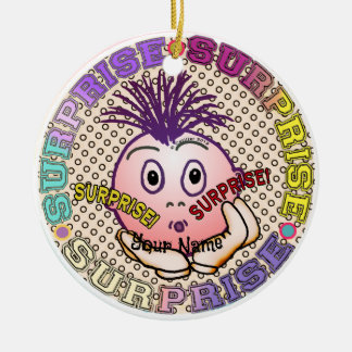 Surprised Face  Ceramic Tree Decoration