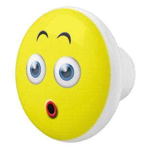 Surprised Face Emoji Ceramic Knob