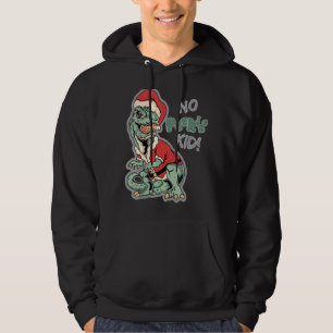 Surprised Funny T Rex Claus T Rex Santa Claus Chri Hoodie