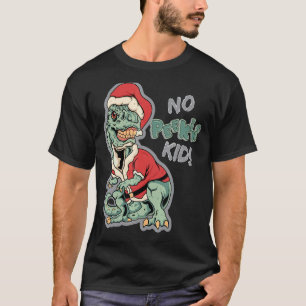 Surprised Funny T Rex Claus T Rex Santa Claus Chri T-Shirt