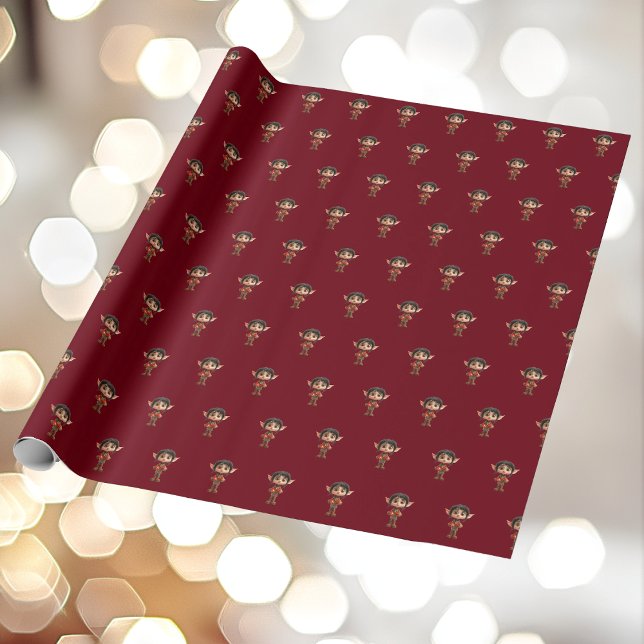 Surprised Girl Christmas Elf Wrapping Paper (Creator Uploaded)