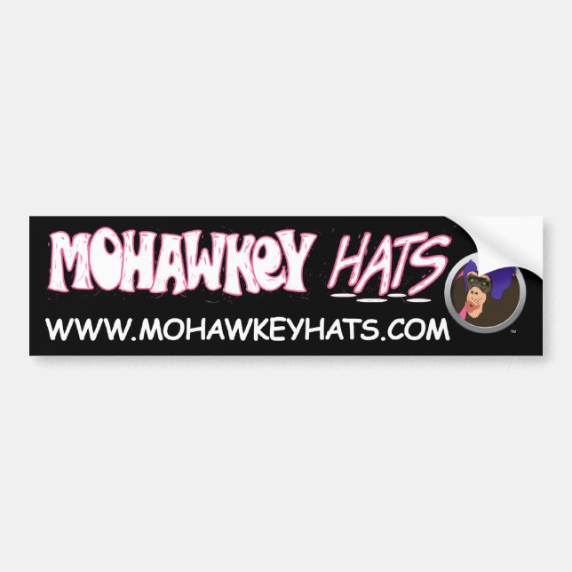 Surprised Mohawkey Monkey bumper sticker (Front)