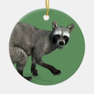 Surprised Racoon Ceramic Tree Decoration
