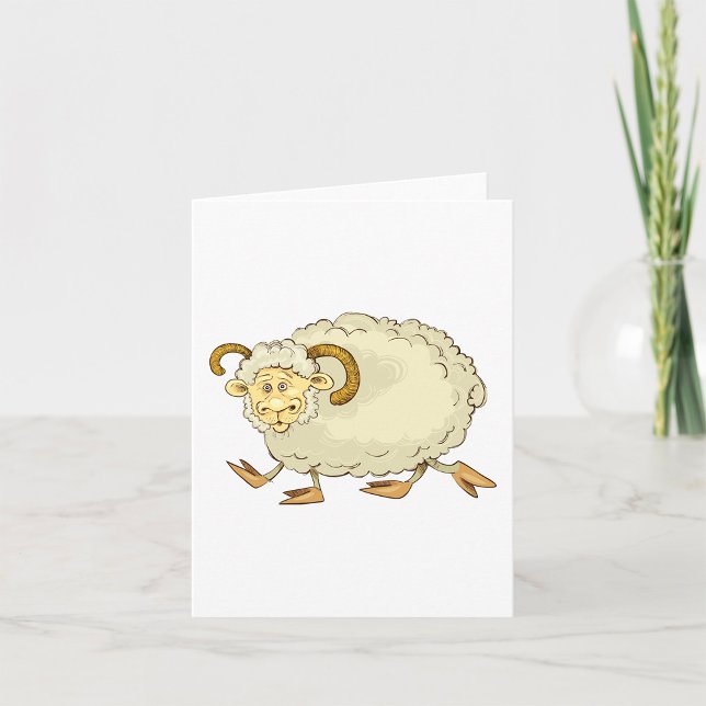 Surprised Ram Sheep Funny Farm Animal Card (Creator Uploaded)