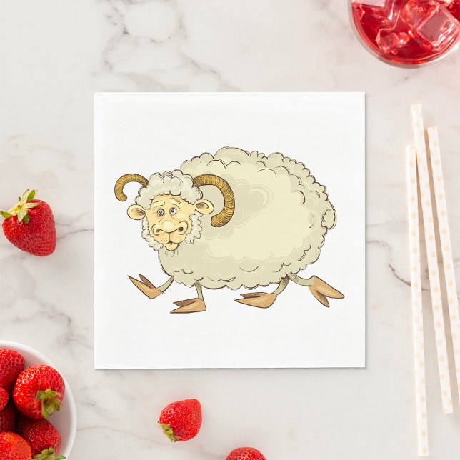 Surprised Ram Sheep Funny Farm Animal Napkin (Creator Uploaded)