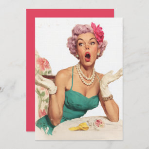 Surprised Retro Glamour Lady Invitation