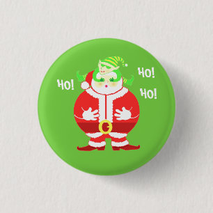Surprised Santa 3 Cm Round Badge