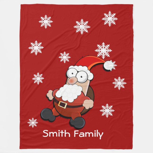 Surprised Santa Custom Fleece Blanket (Front)