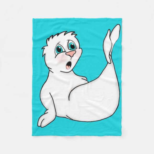 Surprised Seal Fleece Blanket (Front)