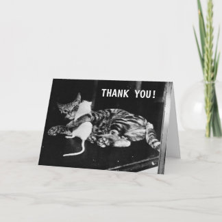 Surprising Friendship Cat and Mouse | Thank You Card