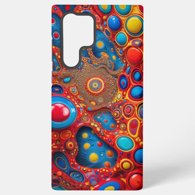 Surreal 3D Bubble Illusion Colourful Abstract Art Samsung Galaxy S22 Ultra Case (Back)