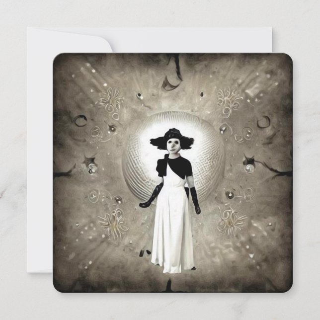 Surreal Abstract Art Deco Painted Lady Thank You Card (Front)