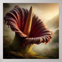 Surreal Abstract Fusion of Titan Arum and Jungle 