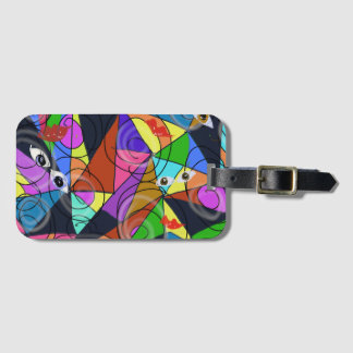 Surreal Abstract Geometric Patterns with Eyes  Luggage Tag