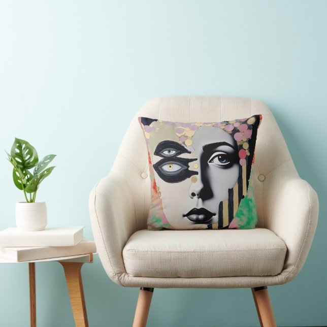 surreal abstract woman cushion (Chair)