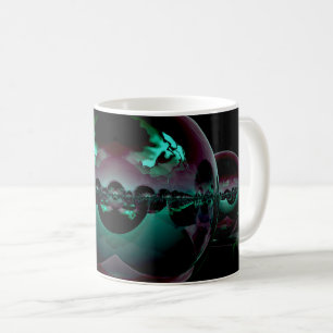 Surreal Alien Landscape - Green Light Coffee Mug