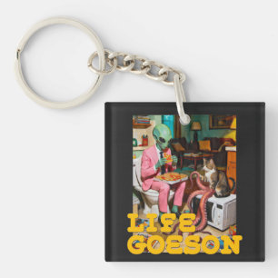Surreal Alien Pizza Moment  Key Ring