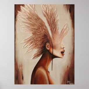 Surreal Angel Wings Portrait Poster