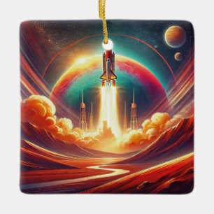 surreal art ceramic ornament