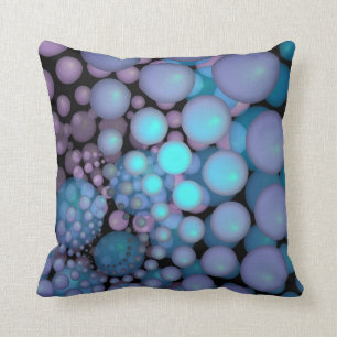 Surreal Art Fractal Turquoise Balls Cushion