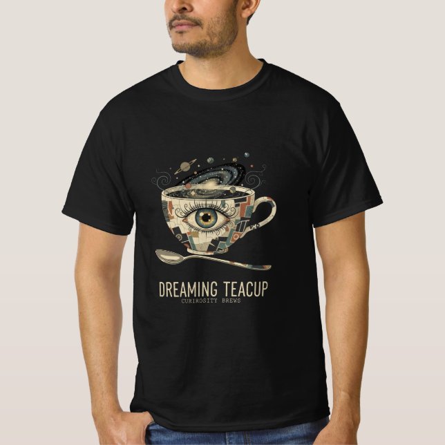 Surreal Art Shirt Featuring Dreaming Teacup Illust (Front)