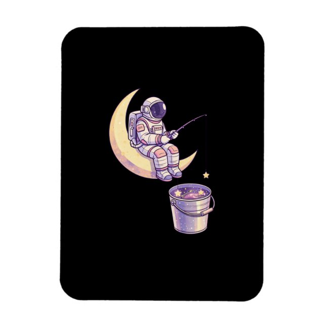 Surreal Astronaut Fishing for Stars Wall Art - Magnet (Vertical)