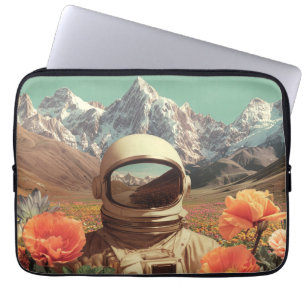 Surreal Astronaut In Flower Field Laptop Sleeve