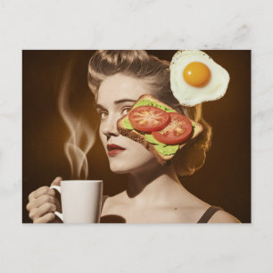 Surreal Avocado Toast Breakfast Postcard