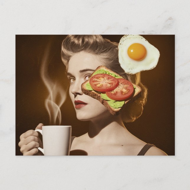 Surreal Avocado Toast Breakfast Postcard (Front)
