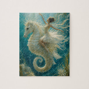 Surreal Ballerina and Seahorse Fantasy Jigsaw Puzzle