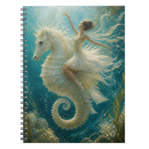 Surreal Ballerina and Seahorse Fantasy Notebook