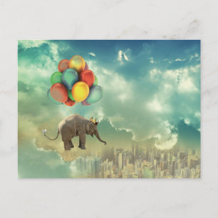 Surreal Balloon Elephant Postcard