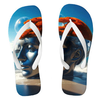 Surreal beach scenes flip flops