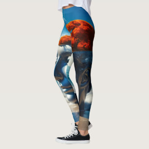 Surreal beach scenes leggings