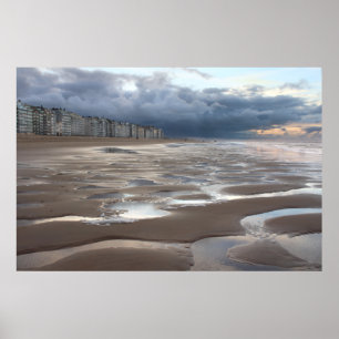 Surreal Belgian Coastal Landscape Poster