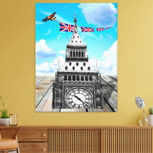 Surreal Big Ben, London / British Art Canvas Print