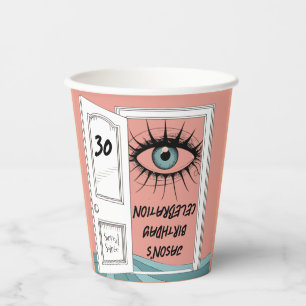 Surreal birthday, 30th surrealism soiree paper cups