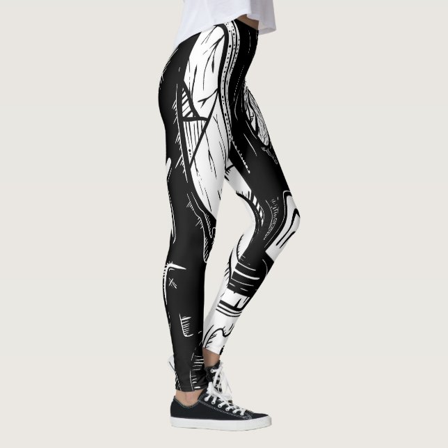 surreal black and white leggings (Right)