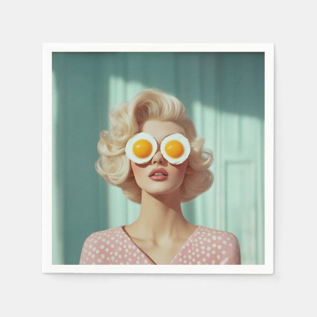 Surreal Breakfast Fashion Portrait Napkin (Front)
