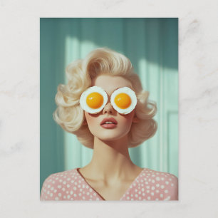 Surreal Breakfast Fashion Portrait Postcard