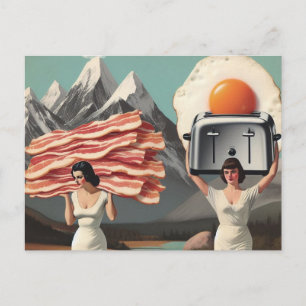 Surreal Breakfast Holiday Postcard