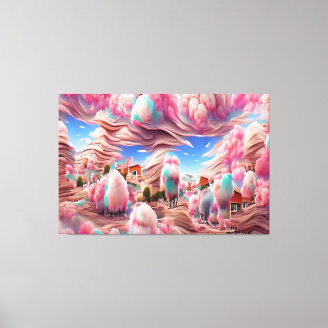 surreal candy floss landscape canvas print (Front)