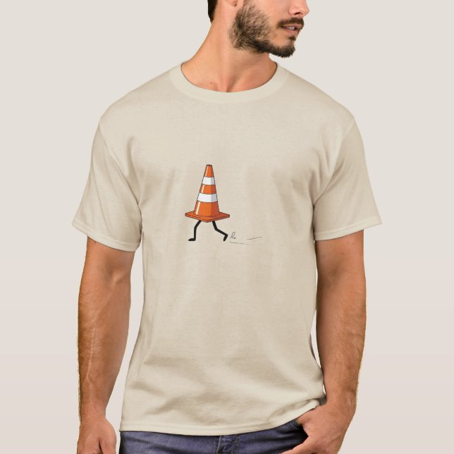 Surreal Cartoon Traffic Cone | Funny Cone T-Shirt (Front)